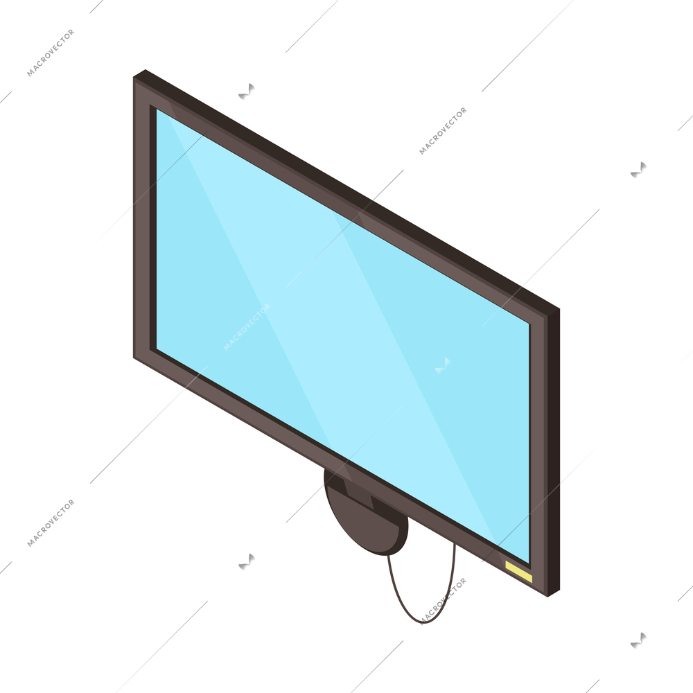 Blank flat screen tv isometric icon vector illustration