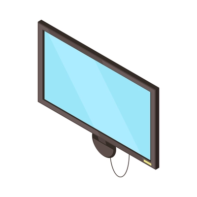 Blank flat screen tv isometric icon vector illustration