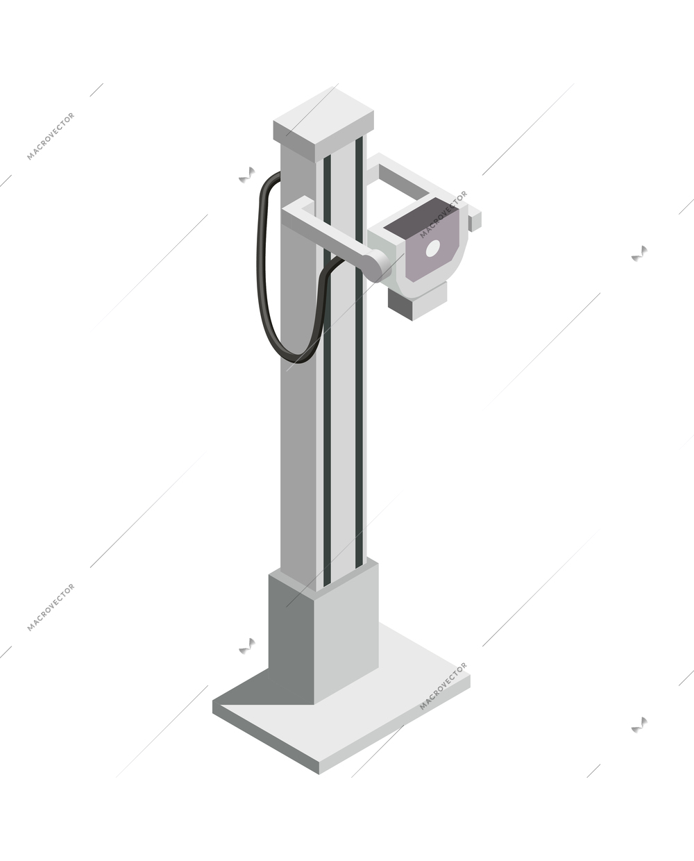 Xray medical equipment isometric icon vector illustration