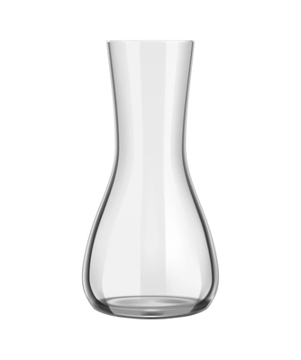 Empty glass carafe on white background realistic vector illustration