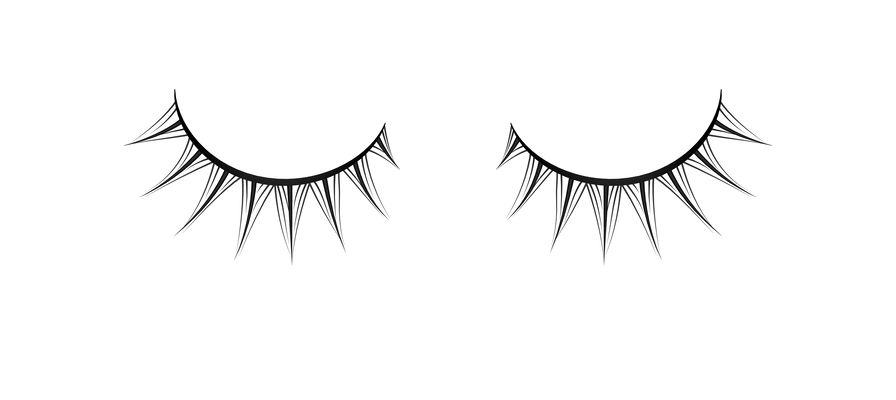 False eyelashes pair isolated on white background realistic vector illustration