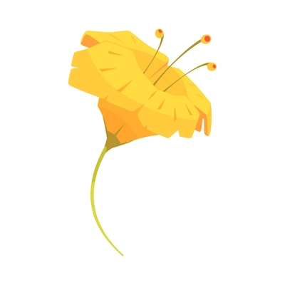 Cartoon yellow hibiscus flower vector illustration