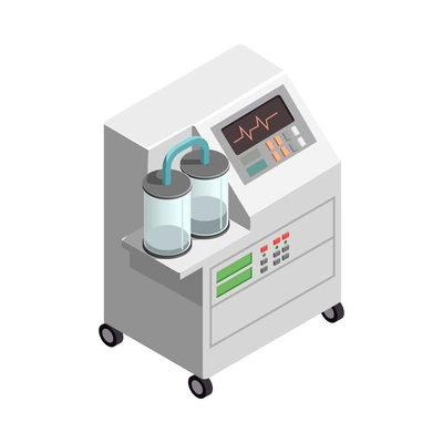 Medical ventilator machine isometric icon vector illustration