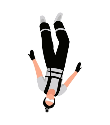 Skydiving flat icon with male character during free fall vector illustration