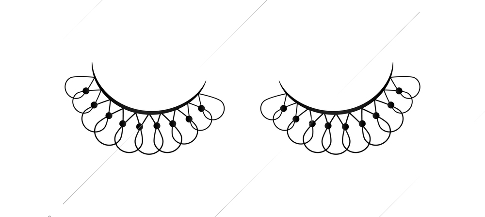 Realistic unusual false eyelashes pair isolated vector illustration