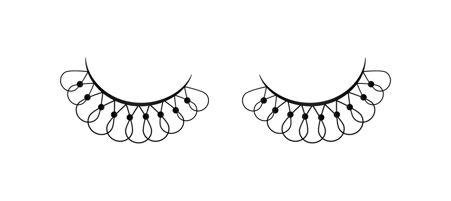 Realistic unusual false eyelashes pair isolated vector illustration