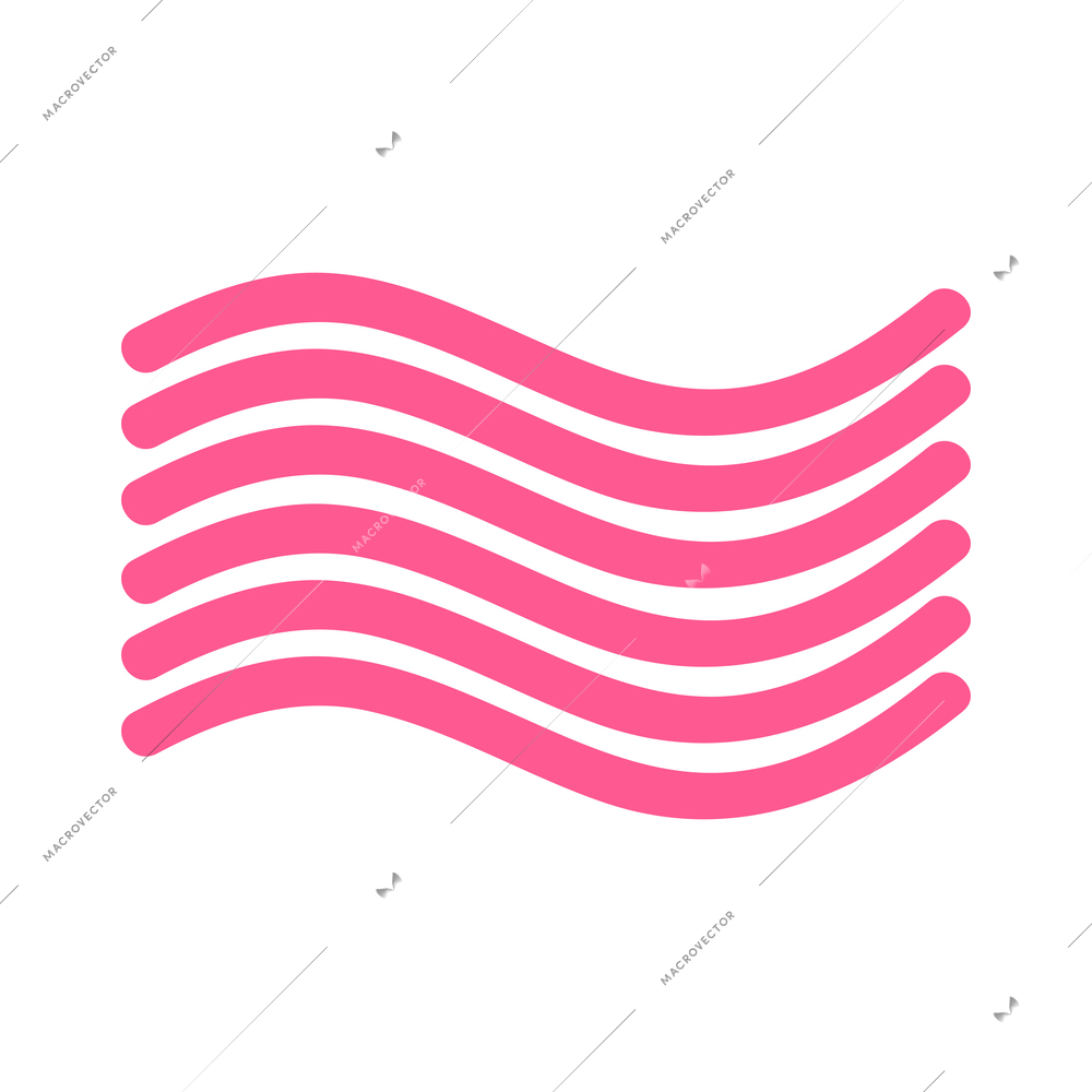 Memphis design abstract pink curves decorative element flat vector illustration