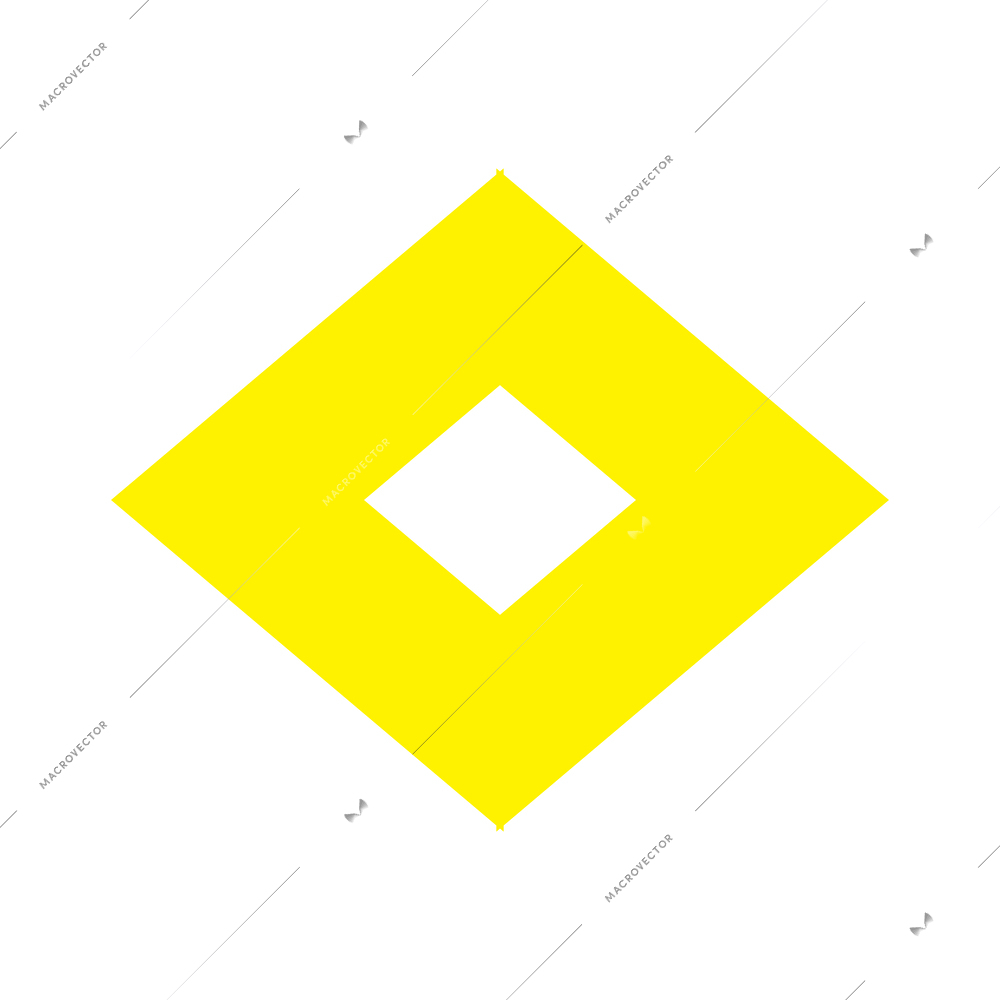 Memphis design abstract geometric yellow decorative element flat vector illustration