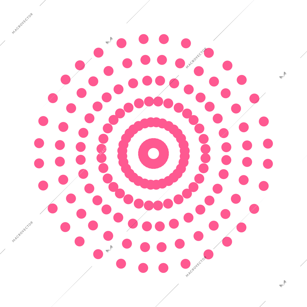 Memphis design abstract dot spiral decorative element flat vector illustration
