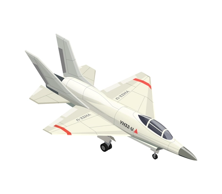 Military airplane isometric icon 3d vector illustration