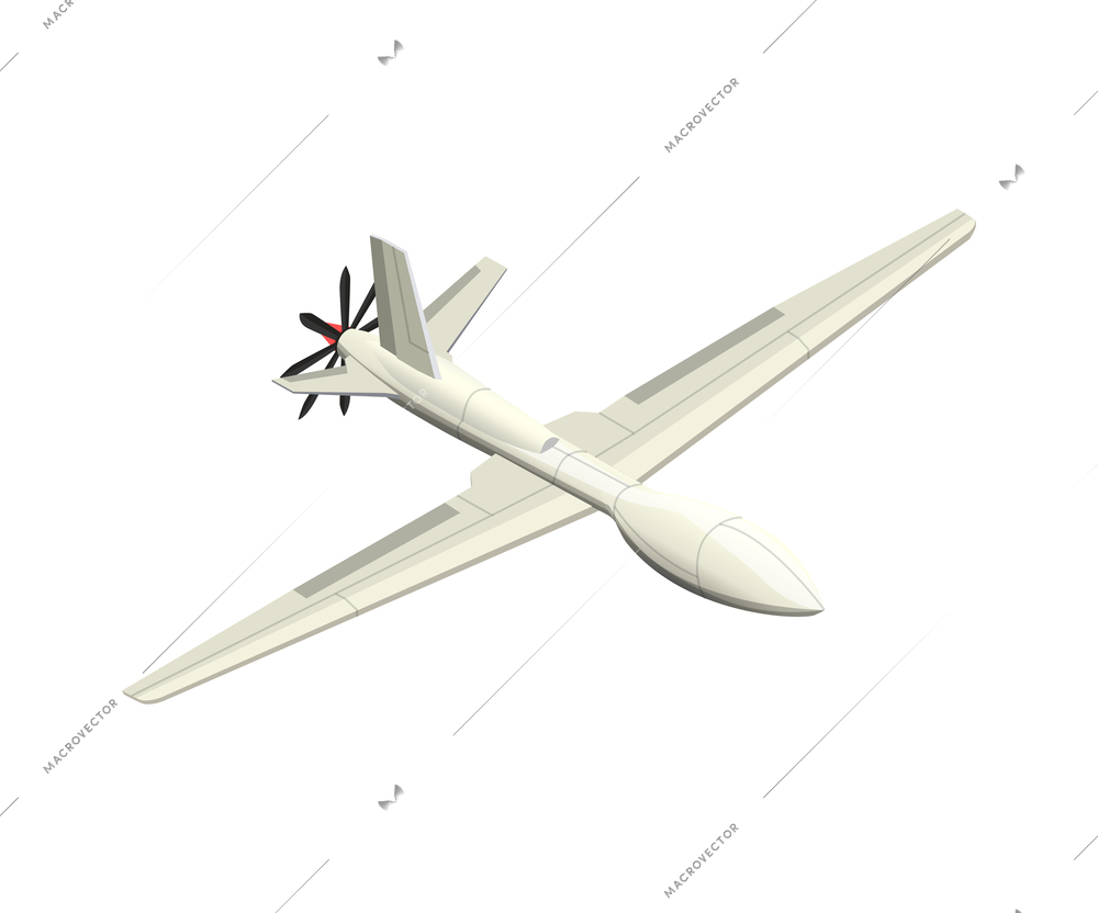 Isometric drone on white background 3d icon vector illustration