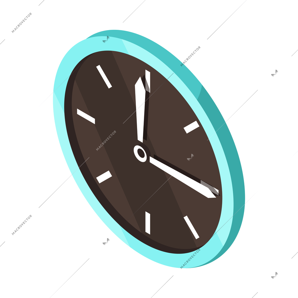 Classic wall clock isometric icon vector illustration