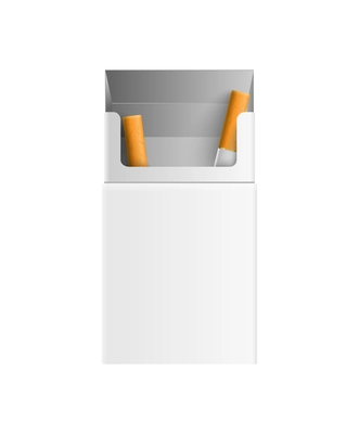 Opened blank cigarettes pack front view realistic vector illustration