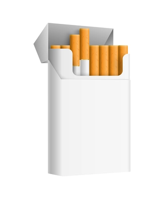 Opened blank cigarettes pack realistic vector illustration