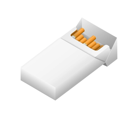 Realistic opened blank cigarettes pack vector illustration