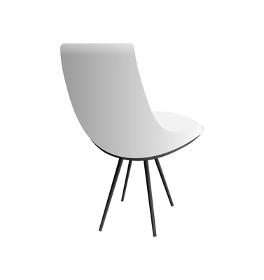 Realistic white chair back view vector illustration