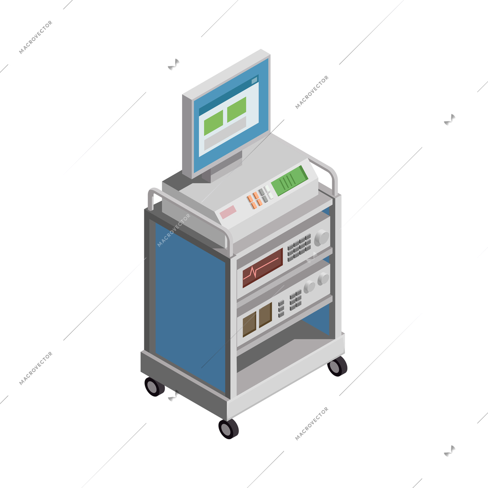 Surgery medical hospital equipment isometric icon 3d vector illustration