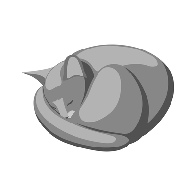 Isometric sleeping purebred british cat vector illustration