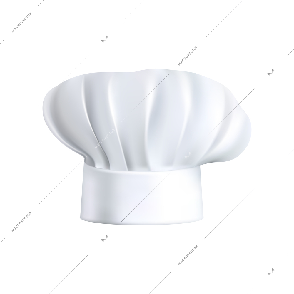 Realistic white chef hat vector illustration