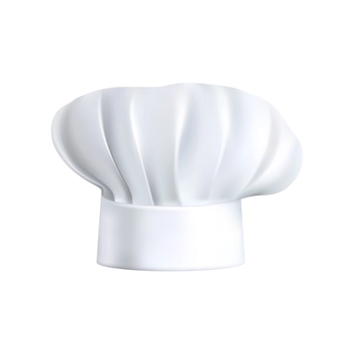 Realistic white chef hat vector illustration
