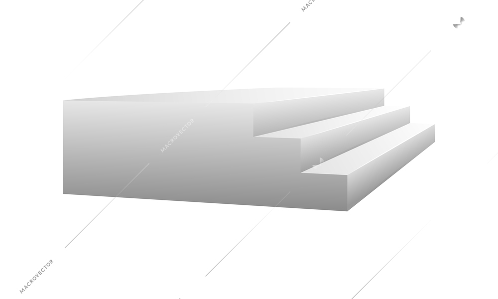 Realistic white stairs on blank background vector illustration