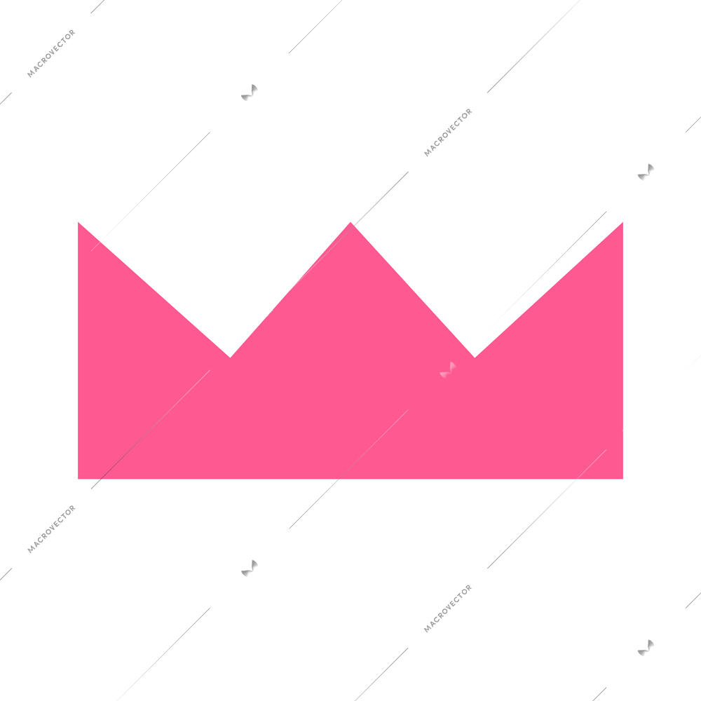 Memphis design abstract pink crown decorative element flat vector illustration