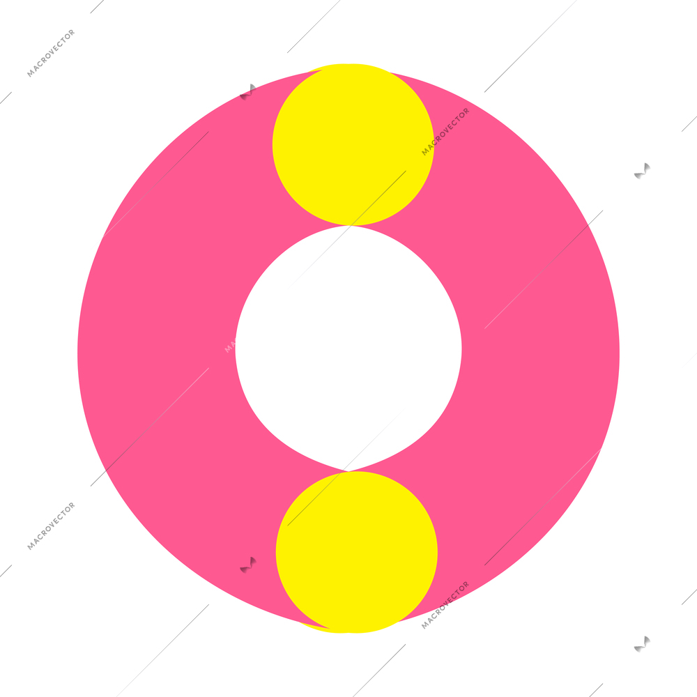 Memphis design abstract two color circle shape decorative element flat vector illustration