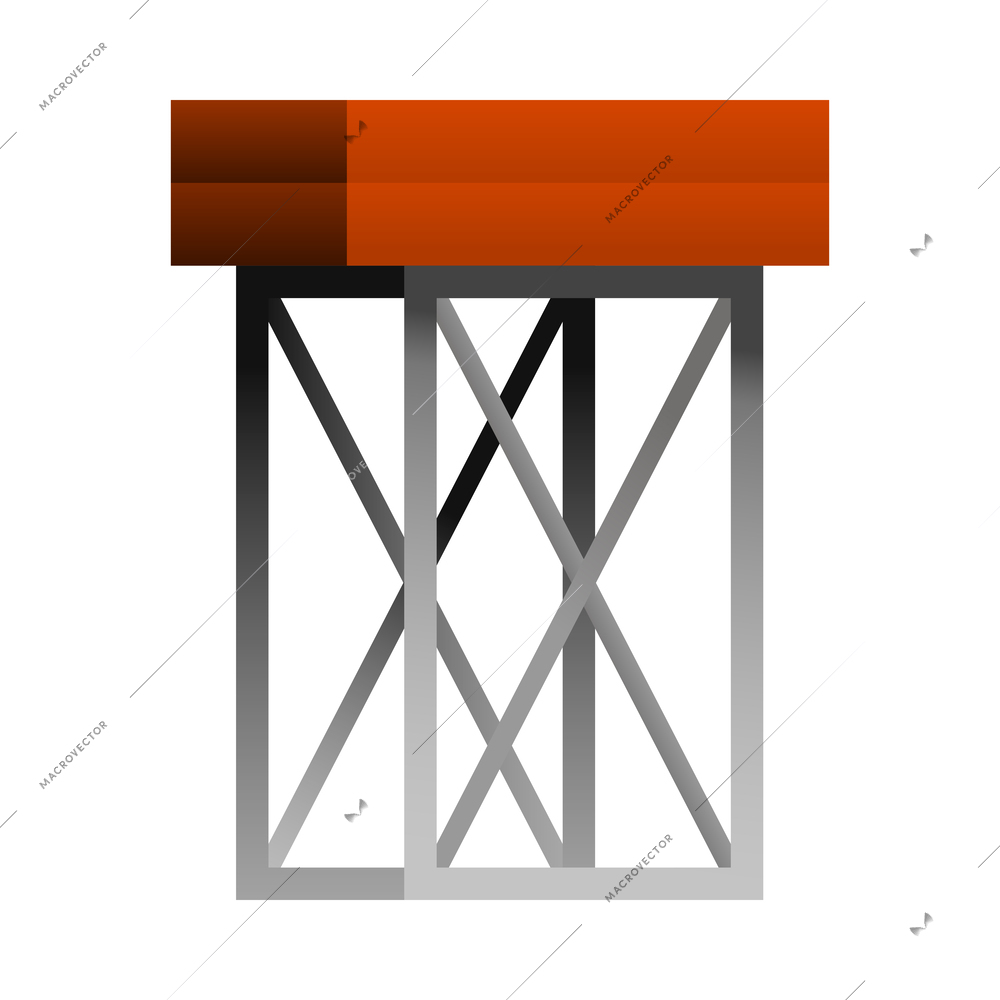 Stool in loft style flat icon vector illustration