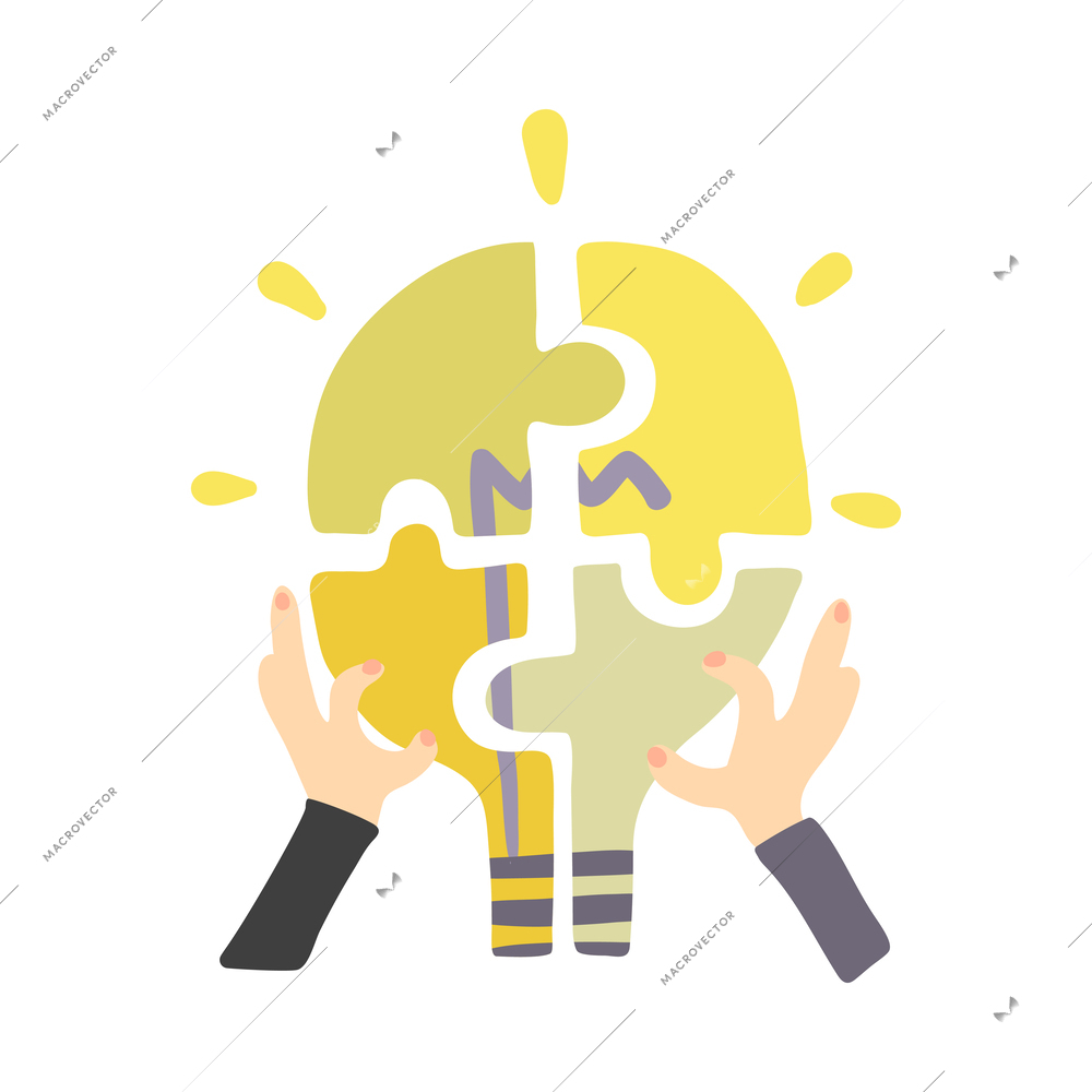 Effective teamwork team collaboration for success flat concept vector illustration