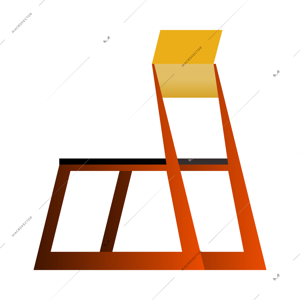 Loft interior chair flat icon vector illustration