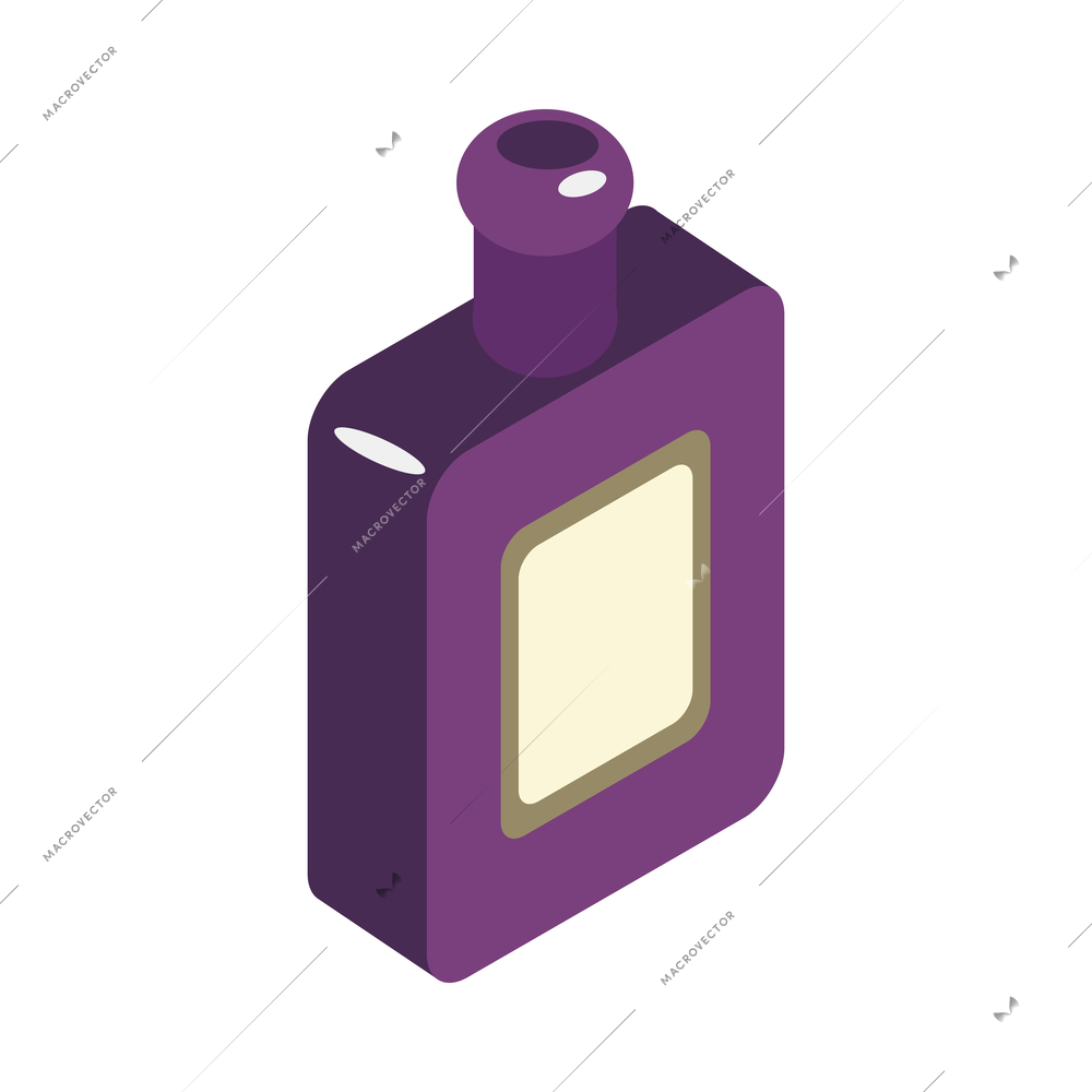 Bottle of rum isometric icon isolated on white background vector illustration