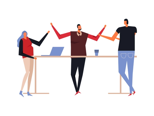 Coworking shared working space business meeting flat concept vector illustration