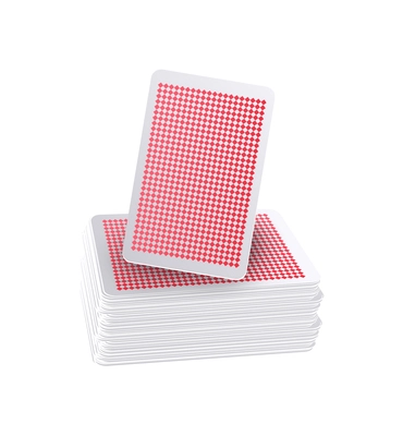 Realistic deck of playing cards backs on white background vector illustration