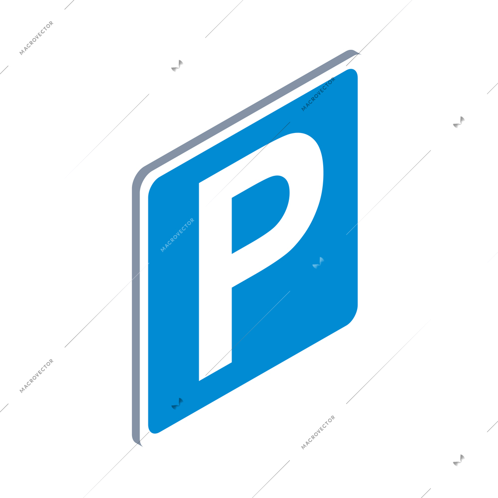 Parking road sign isometric icon vector illustration