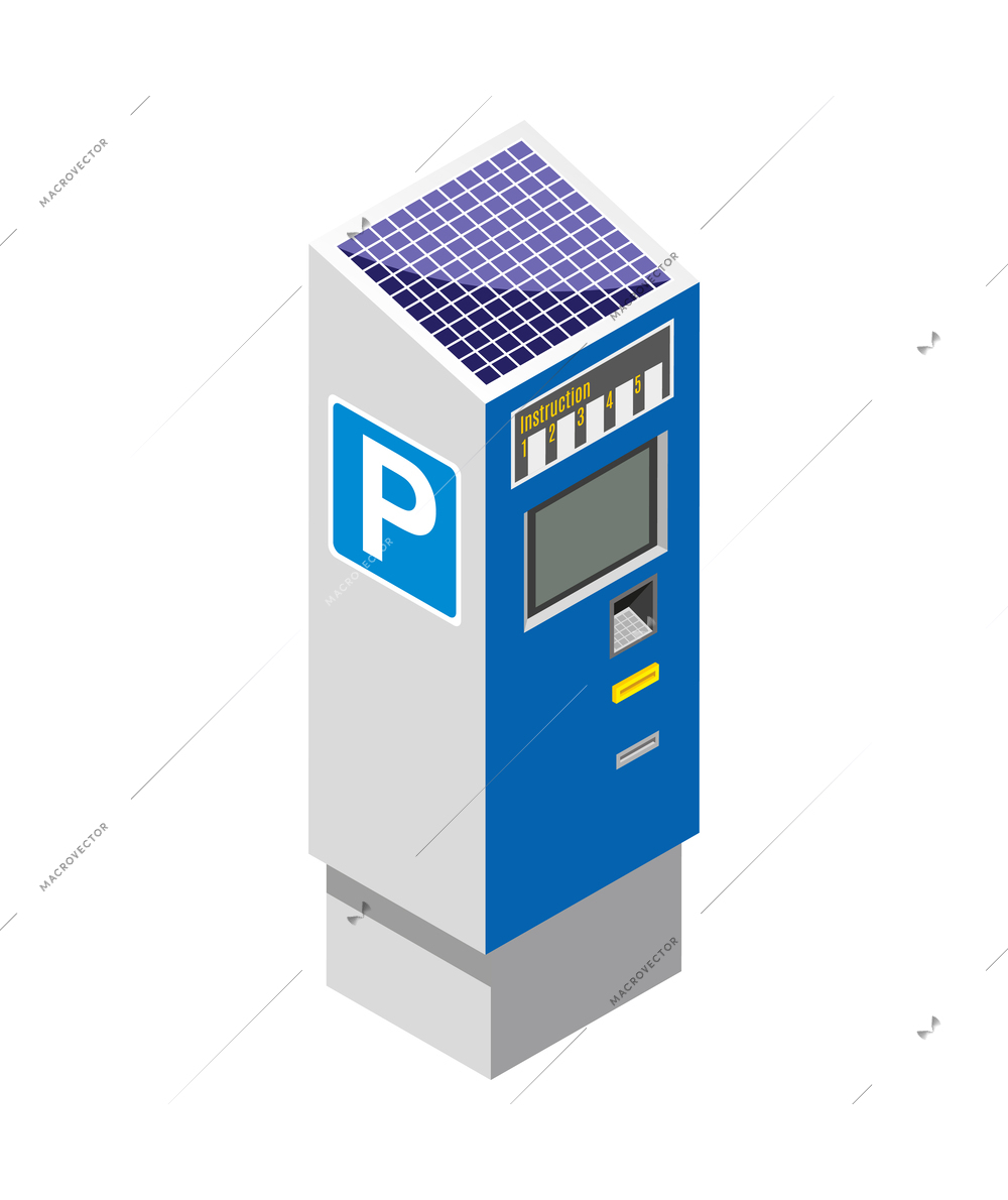 Parking meter isometric icon 3d vector illustration