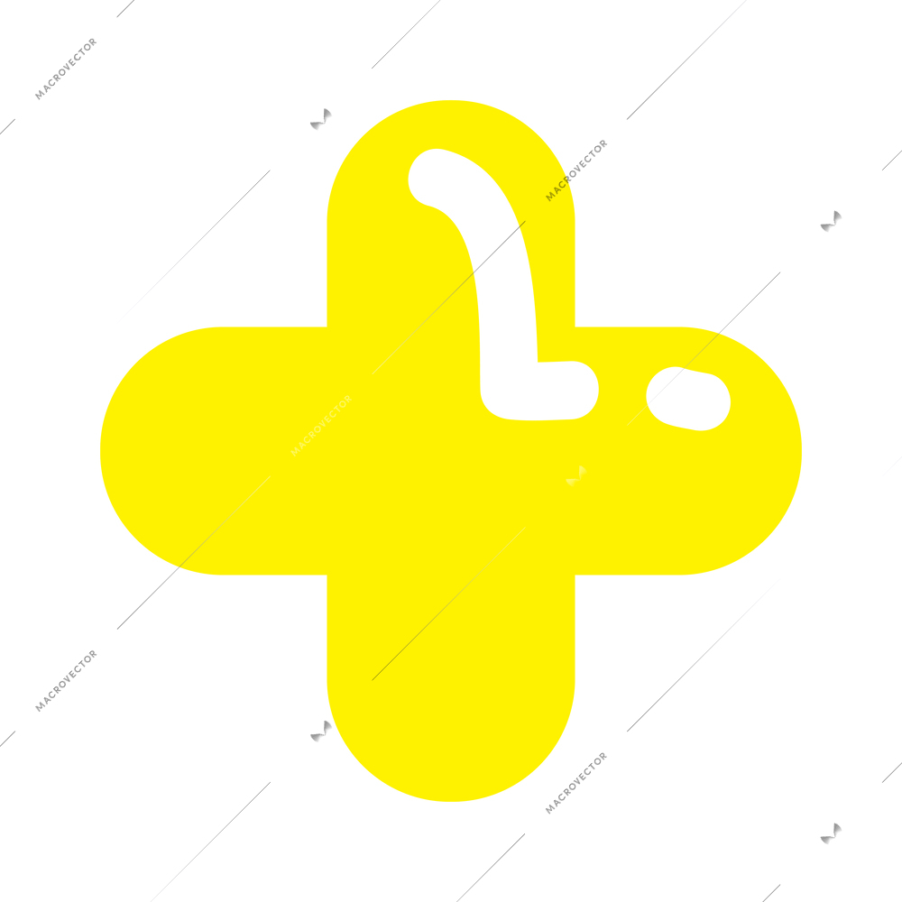Memphis design abstract yellow plus decorative element flat vector illustration