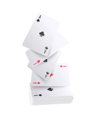 Realistic playing cards pack with aces vector illustration