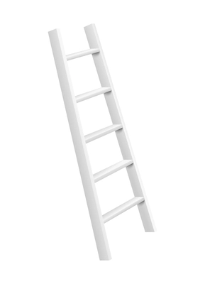 Realistic leaning white ladder vector illustration