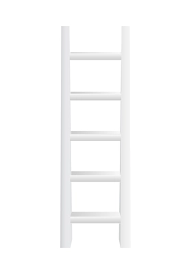 Realistic white ladder front view vector illustration