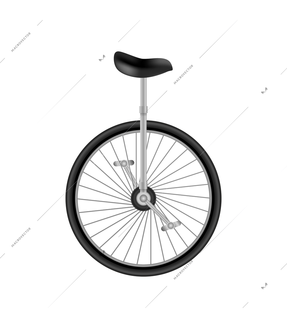 Realistic unicycle on white background vector illustration