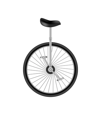 Realistic unicycle on white background vector illustration