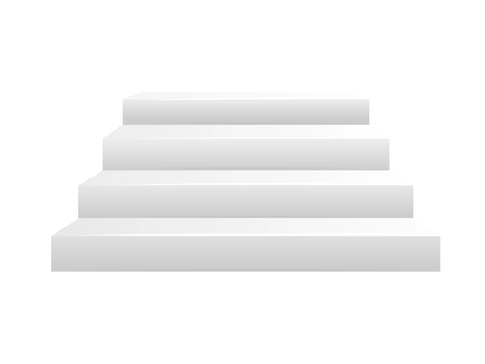 Realistic white stairs front view vector illustration