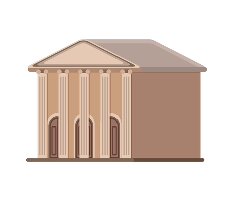 Flat municipal building with columns vector illustration