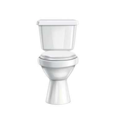 Modern clean white toilet realistic vector illustration