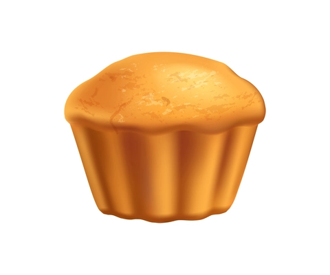 Realistic fresh muffin without topping vector illustration