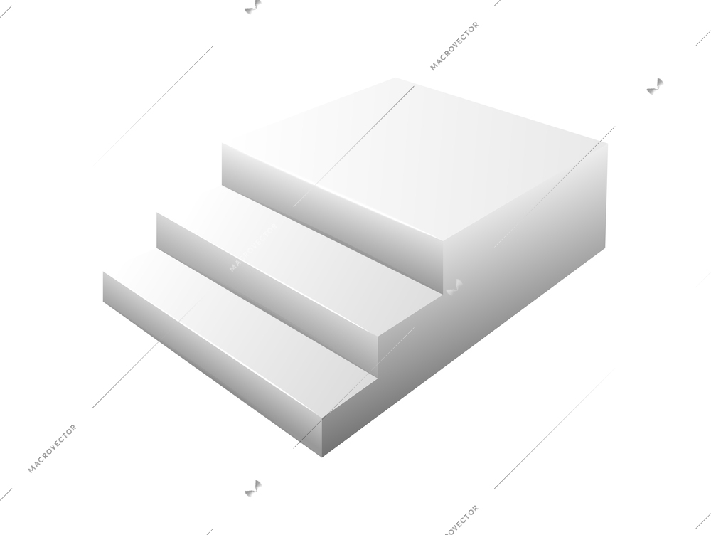 White stairs realistic 3d element vector illustration