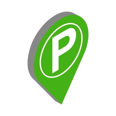 Green parking zone location pointer isometric icon vector illustration