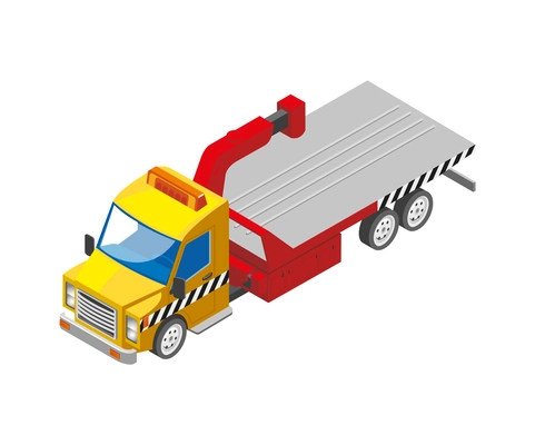 Tow truck isometric icon 3d vector illustration