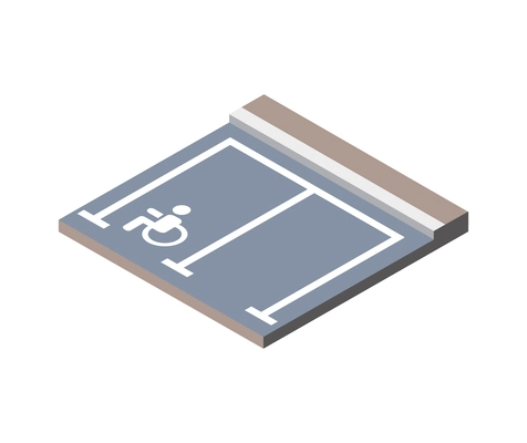 Disabled parking area isometric icon vector illustration