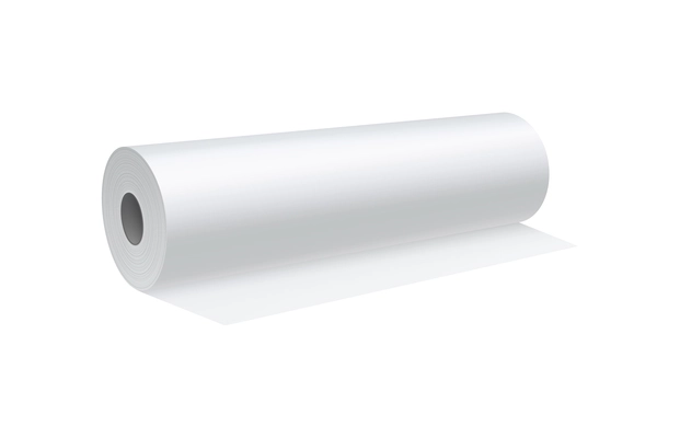 Blank white paper roll realistic isolated vector illustration